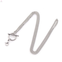 Cadenas de platino puro de estilo nuevo, collar de cadena de plata simple de diseño de moda de hombre